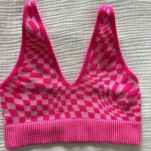 Garage Pink Checkered Bralet